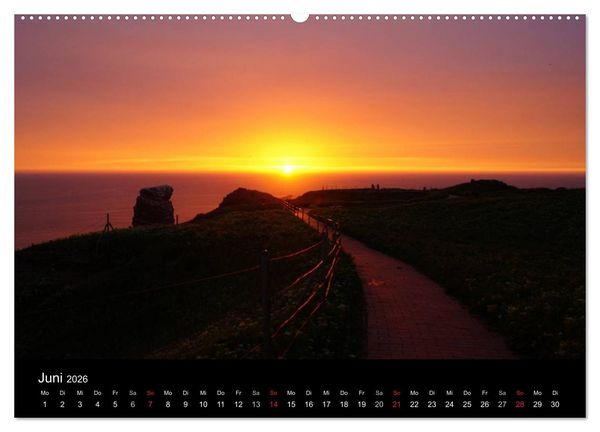 Produktbild: Abend in Helgoland (hochwertiger Premium Wandkalender 2026 DIN A2 quer), Kunstdruck in Hochglanz