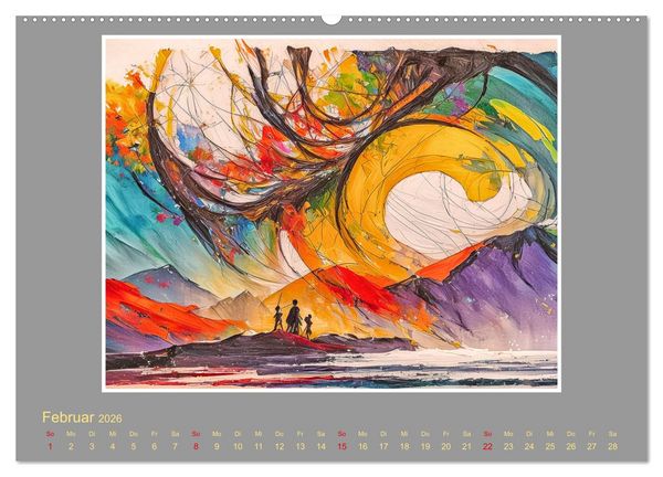 Produktbild: Expressionistische Landschaften (Wandkalender 2026 DIN A2 quer), CALVENDO Monatskalender