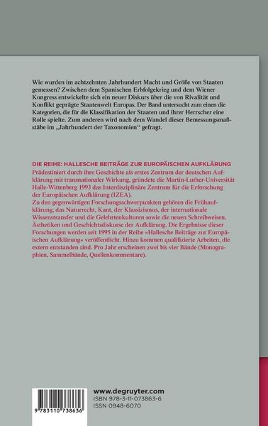 Die Klassifikation der Staatenwelt im langen achtzehnten Jahrhundert