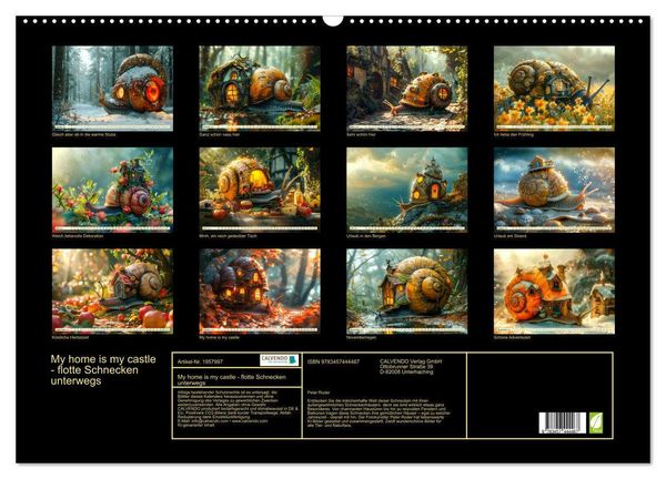 Produktbild: My home is my castle - flotte Schnecken unterwegs (Wandkalender 2026 DIN A2 quer), CALVENDO Monatskalender