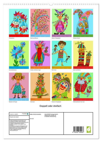 Produktbild: Doppelt oder dreifach (hochwertiger Premium Wandkalender 2026 DIN A2 hoch), Kunstdruck in Hochglanz