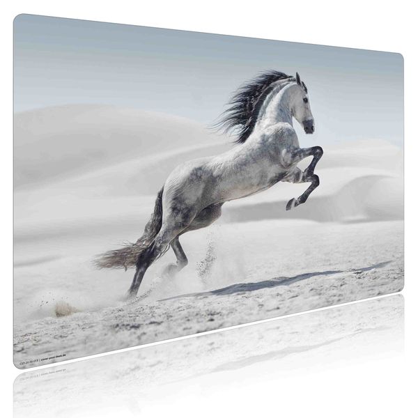 Produktbild: Cover-your-desk Schreibtischunterlage f&uuml;r Kinder und Erwachsene Wei&szlig;es Pferd, aus hochwertigem Vinyl , 60 x 40 cm