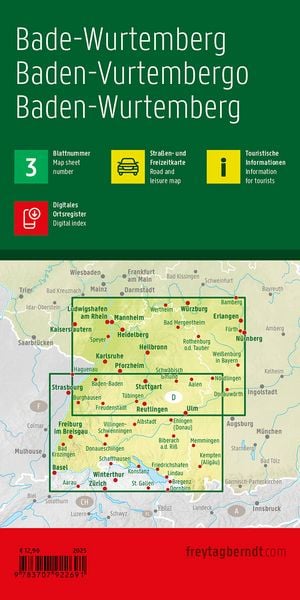 Produktbild: Freytag & berndt Stra&szlig;enkarte Baden-W&uuml;rttemberg 1:200.000