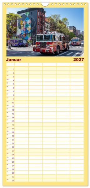 Produktbild: Familienplaner 2027 - Feuerwehr New York - Heart of the City mit 5 Spalten (Wandkalender, 21 x 45 cm) CALVENDO