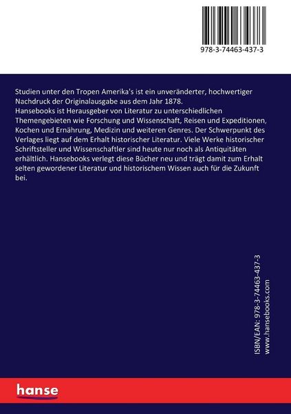 Produktbild: Studien unter den Tropen Amerika's
