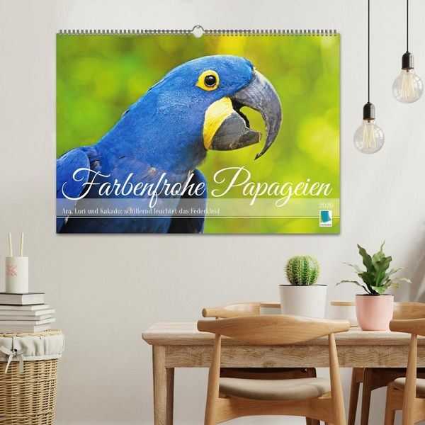 Produktbild: Farbenfrohe Papageien (Wandkalender 2026 DIN A2 quer), CALVENDO Monatskalender