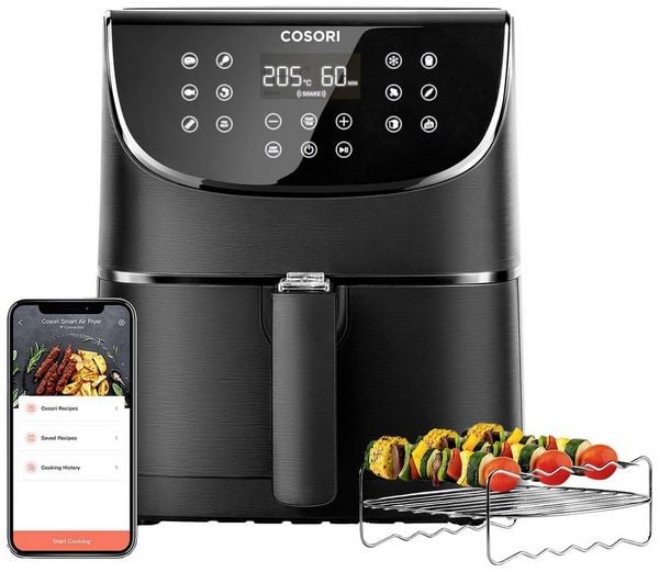 Produktbild: Cosori CS158-AF-RXB Hei&szlig;luft-Fritteuse 5.5l 1700W App steuerbar, Antihaftbeschichtung, mit Display, BPA-frei, &Uuml;berhitzungsschutz