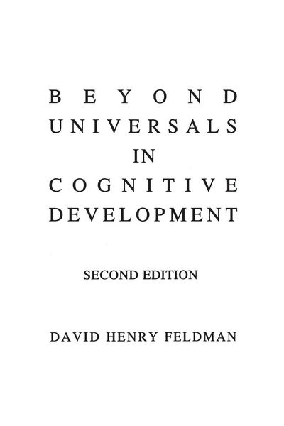 Produktbild: Beyond Universals in Cognitive Development