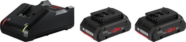 Bosch Professional 1600A01BA3 2x ProCORE18V 4.0Ah + GAL 18V-40 Professional Werkzeug-Akku und Ladegerät 18 V 4 Ah Li-Ion