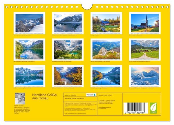 Produktbild: Herzliche Gr&uuml;&szlig;e aus Gosau (Wandkalender 2026 DIN A4 quer), CALVENDO Monatskalender