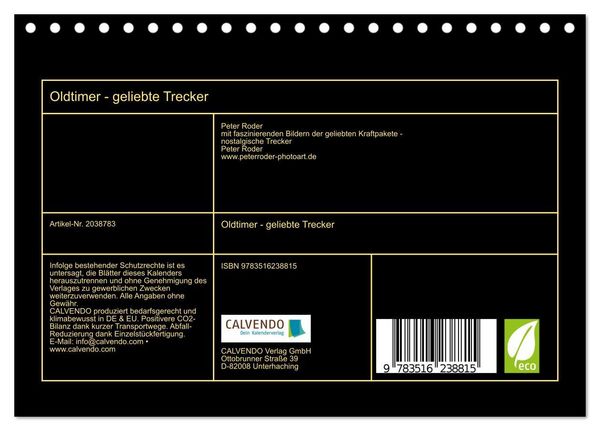 Produktbild: Oldtimer - geliebte Trecker (Tischkalender 2026 DIN A5 quer), CALVENDO Monatskalender