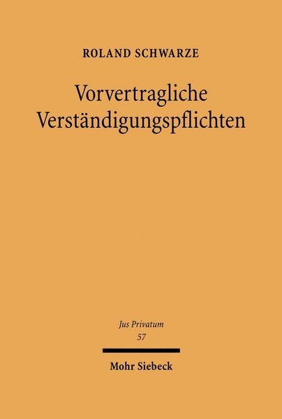 Produktbild: Vorvertragliche Verst&auml;ndigungspflichten