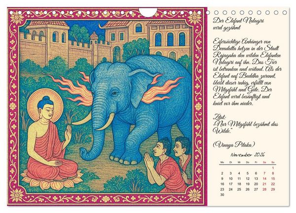 Produktbild: Siddhartas Pfad zum Buddha (Wandkalender 2026 DIN A4 quer), CALVENDO Monatskalender