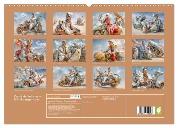 Produktbild: Verr&uuml;ckte Vehicles &ndash; Erfindungsgeist pur (hochwertiger Premium Wandkalender 2026 DIN A2 quer), Kunstdruck in Hochglanz