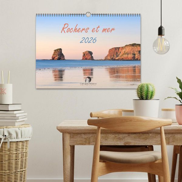 Produktbild: Rochers et mer (Calendrier mural 2026 DIN A3 vertical), CALVENDO calendrier mensuel