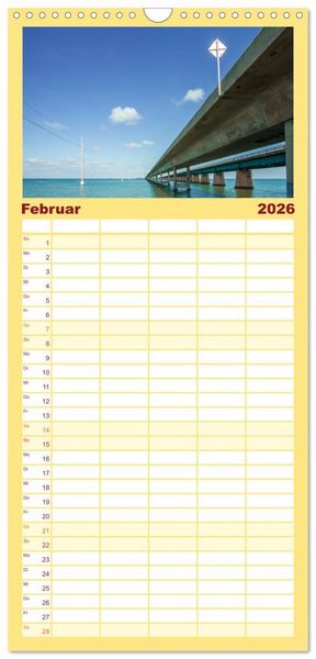 Produktbild: Familienplaner 2026 - FLORIDA KEYS UND KEY WEST Malerische Reiseroute mit 5 Spalten (Wandkalender, 21 x 45 cm) CALVENDO
