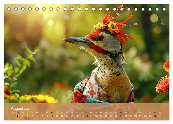 Produktbild: Waldtiere mit Stil. Tierische Trendsetter in der Natur (Tischkalender 2026 DIN A5 quer), CALVENDO Monatskalender