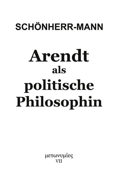 Produktbild: Arendt als politische Philosophin