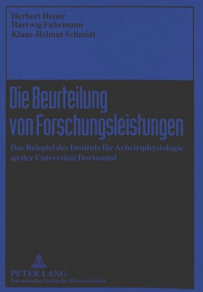 Produktbild: Die Beurteilung von Forschungsleistungen