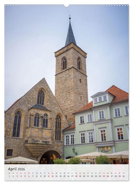 Produktbild: Erfurt - Zwischen Dom und Kr&auml;merbr&uuml;cke (hochwertiger Premium Wandkalender 2026 DIN A2 hoch), Kunstdruck in Hochglanz