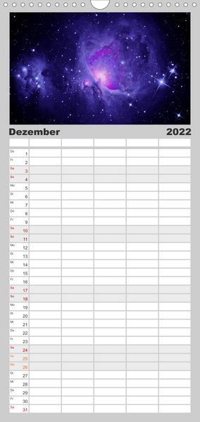 Produktbild: Familienplaner Himmlische Impressionen (Wandkalender 2022 , 21 cm x 45 cm, hoch)