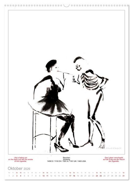 Produktbild: TOTENTANZ HERRENWAHL Haiku Zenga Photo DANCE OF DEATH MEN'S CHOICE (hochwertiger Premium Wandkalender 2026 DIN A2 hoch), Kunstdruck in Hochglanz