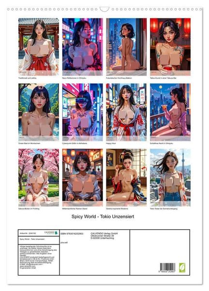 Produktbild: Spicy World - Tokio Unzensiert (Wandkalender 2026 DIN A2 hoch), CALVENDO Monatskalender