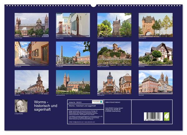 Produktbild: Worms - historisch und sagenhaft (hochwertiger Premium Wandkalender 2026 DIN A2 quer), Kunstdruck in Hochglanz