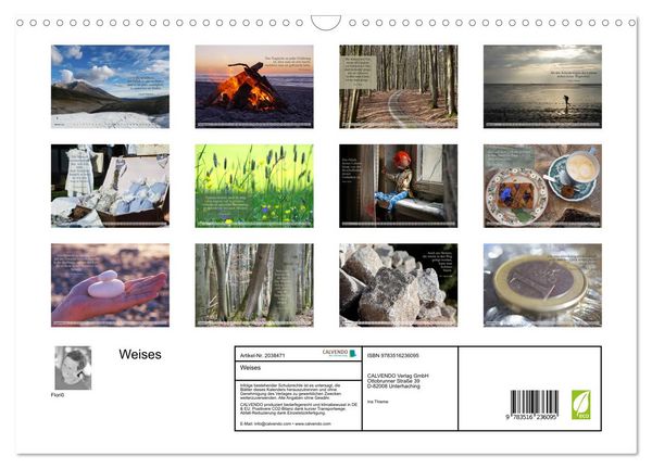 Produktbild: Weises (Wandkalender 2026 DIN A3 quer), CALVENDO Monatskalender