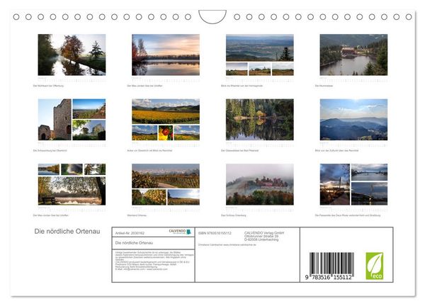 Produktbild: Die n&ouml;rdliche Ortenau (Wandkalender 2026 DIN A4 quer), CALVENDO Monatskalender