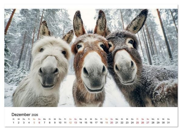 Produktbild: Esel - sanfte Seelen, gro&szlig;e Ohren (Wandkalender 2026 DIN A3 quer), CALVENDO Monatskalender