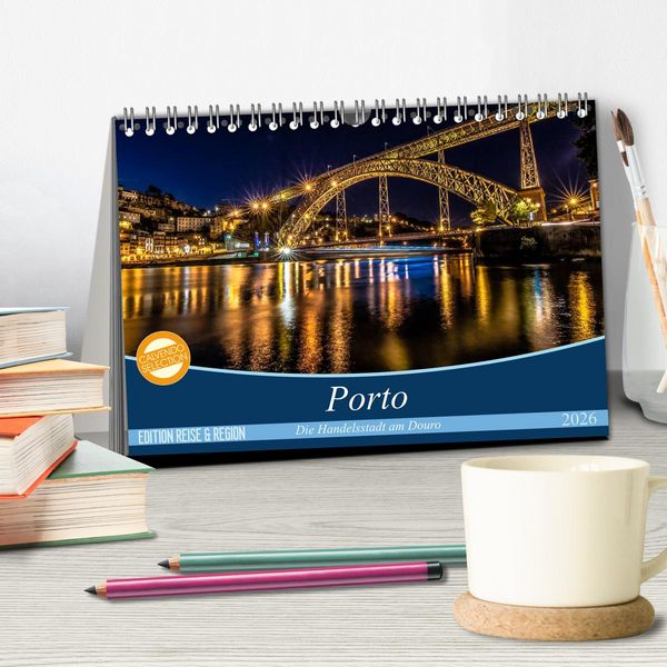 Produktbild: Porto - Die Handelsstadt am Douro (Tischkalender 2026 DIN A5 quer), CALVENDO Monatskalender