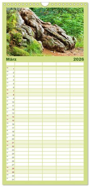 Produktbild: Familienplaner 2026 - Waldd&auml;monen mit 5 Spalten (Wandkalender, 21 x 45 cm) CALVENDO
