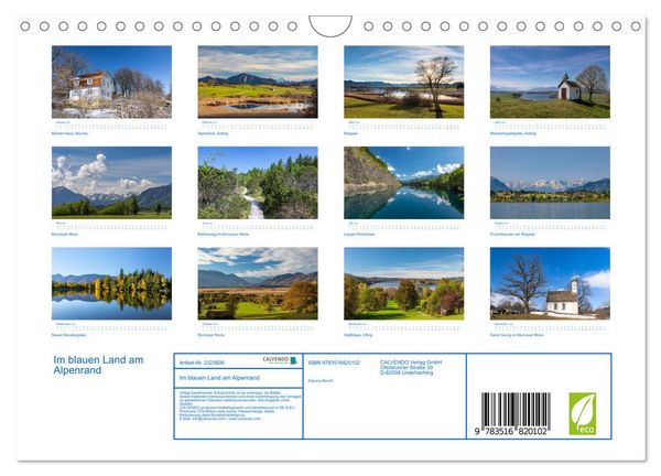 Produktbild: Im blauen Land am Alpenrand (Wandkalender 2027 DIN A4 quer), CALVENDO Monatskalender