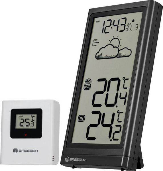 Produktbild: Bresser Optik Meteo Temp 7004200 Funk-Wetterstation Vorhersage f&uuml;r 12 bis 24 Stunden Anzahl Sensoren max. 1 St.