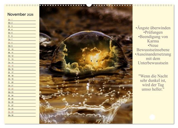 Produktbild: Tarot. Spirituell durch das Jahr (hochwertiger Premium Wandkalender 2026 DIN A2 quer), Kunstdruck in Hochglanz