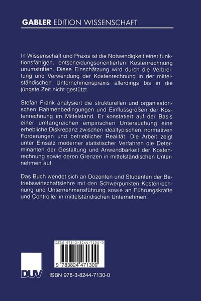 Produktbild: Erfolgreiche Gestaltung der Kostenrechnung