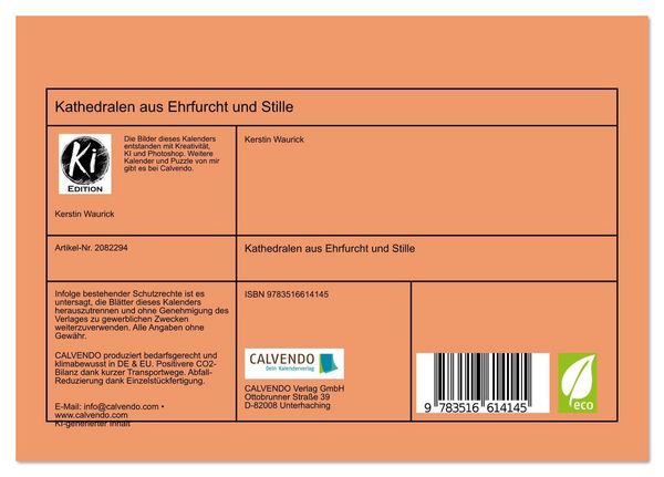 Produktbild: Kathedralen aus Ehrfurcht und Stille (Tischkalender 2026 DIN A5 quer), CALVENDO Monatskalender