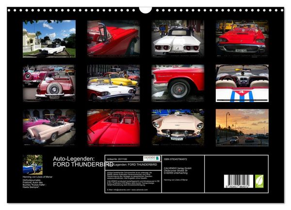 Produktbild: Auto-Legenden: FORD THUNDERBIRD (Wandkalender 2026 DIN A3 quer), CALVENDO Monatskalender