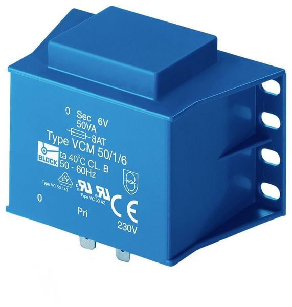 Block VCM 50/2/12 Printtransformator 1 x 230V 2 x 12 V/AC 50 VA 2.08A