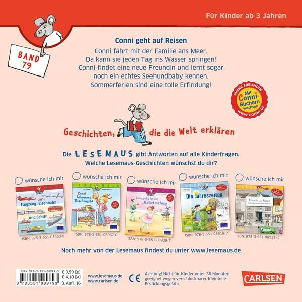 Produktbild: LESEMAUS 79: Conni geht auf Reisen