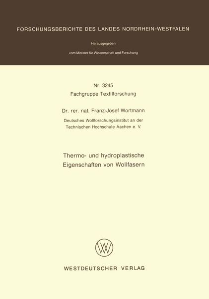 Produktbild: Thermo- und hydroplastische Eigenschaften von Wollfasern