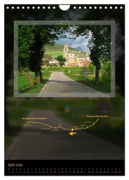 Produktbild: Jakobsweg - Camino Franc&eacute;s (Wandkalender 2026 DIN A4 hoch), CALVENDO Monatskalender