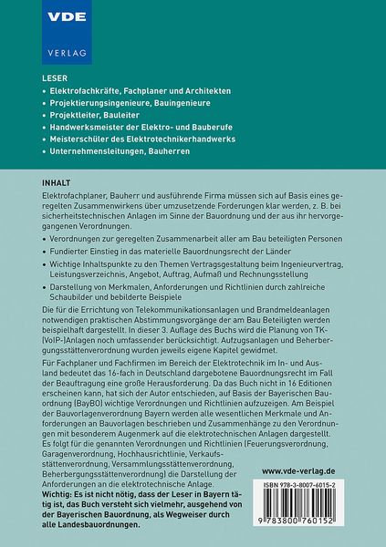 Produktbild: Regelungen im Bauordnungsrecht f&uuml;r die Elektrotechnik