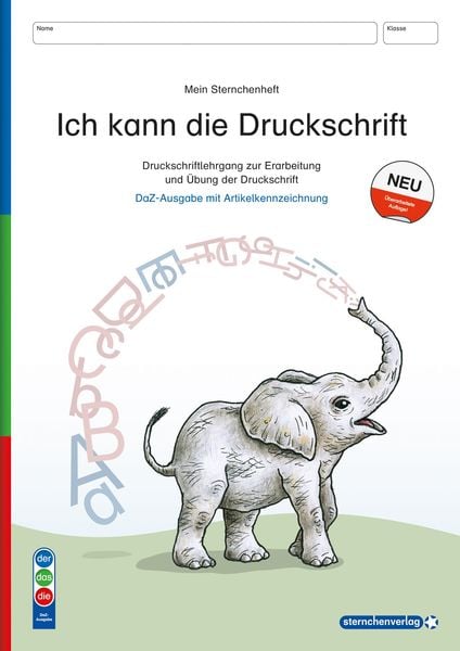 Produktbild: Ich kann die Druckschrift - Ausgabe mit Artikelkennzeichnung (DaZ) - Schreiblehrgang - neue Ausgabe 2024
