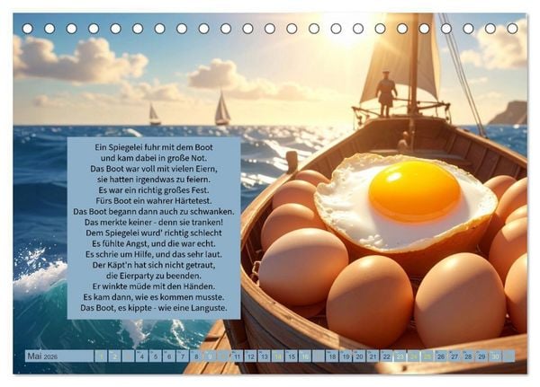 Produktbild: Das verr&uuml;ckte Spiegelei (Tischkalender 2026 DIN A5 quer), CALVENDO Monatskalender