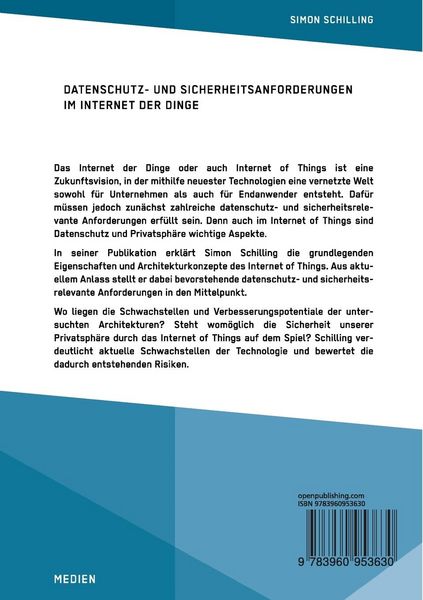 Produktbild: Datenschutz- und Sicherheitsanforderungen im Internet der Dinge