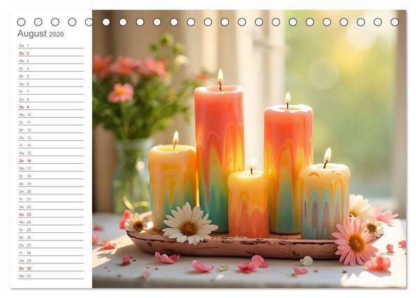 Produktbild: Kerzenpoesie - Romantische Kerzenkunst in stimmungsvollen Szenen (Tischkalender 2026 DIN A5 quer), CALVENDO Monatskalender