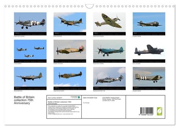 Produktbild: Battle of Britain collection 75th Anniversary (Wall Calendar 2027 DIN A3 landscape), CALVENDO 12 Month Wall Calendar