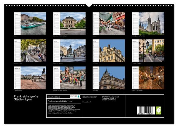 Produktbild: Frankreichs gro&szlig;e St&auml;dte - Lyon (hochwertiger Premium Wandkalender 2026 DIN A2 quer), Kunstdruck in Hochglanz
